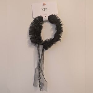 Zara Whimsigoth Black Ruffle Headband New
